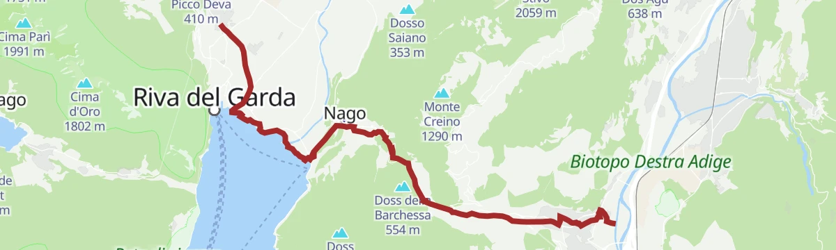 Route map: Ciclabile Adige